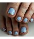 NA108 - Light Blue Silver French-Style Toenails